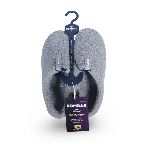 Bombas Shoes - Bombas Sunday Slippers Women 7 Nimbus Grey Plush Sherpa Mules Memory Foam NEW